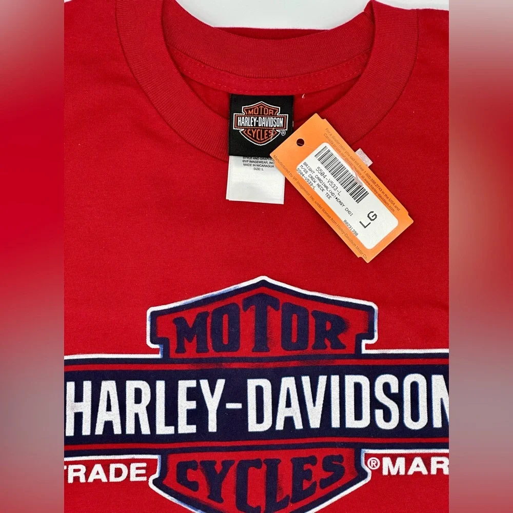 NWT Harley-Davidson of Pikeville Kentucky - Large- Red-  T- shirt Retired Dealer